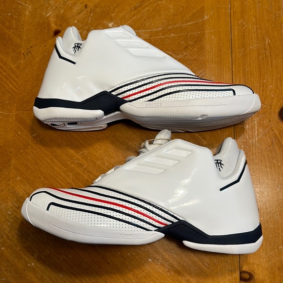 Men’s Adidas T-Mac 2 Restomod USA Sneakers H67327 White Blue Red Retro Size 7.5 - Picture 1 of 6